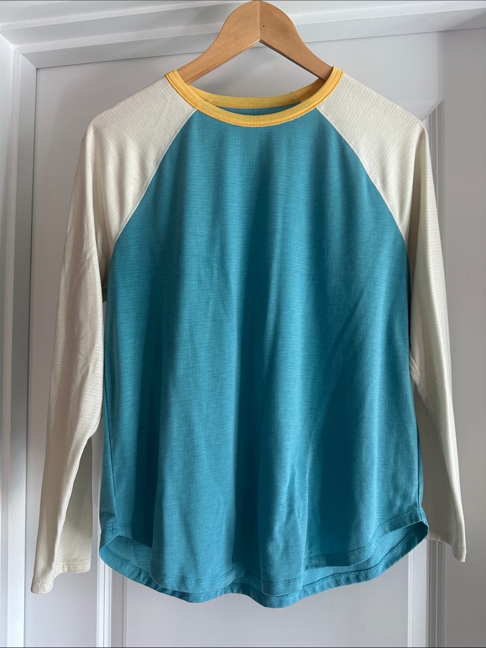 Title Nine Turquoise Top with Yellow Trim